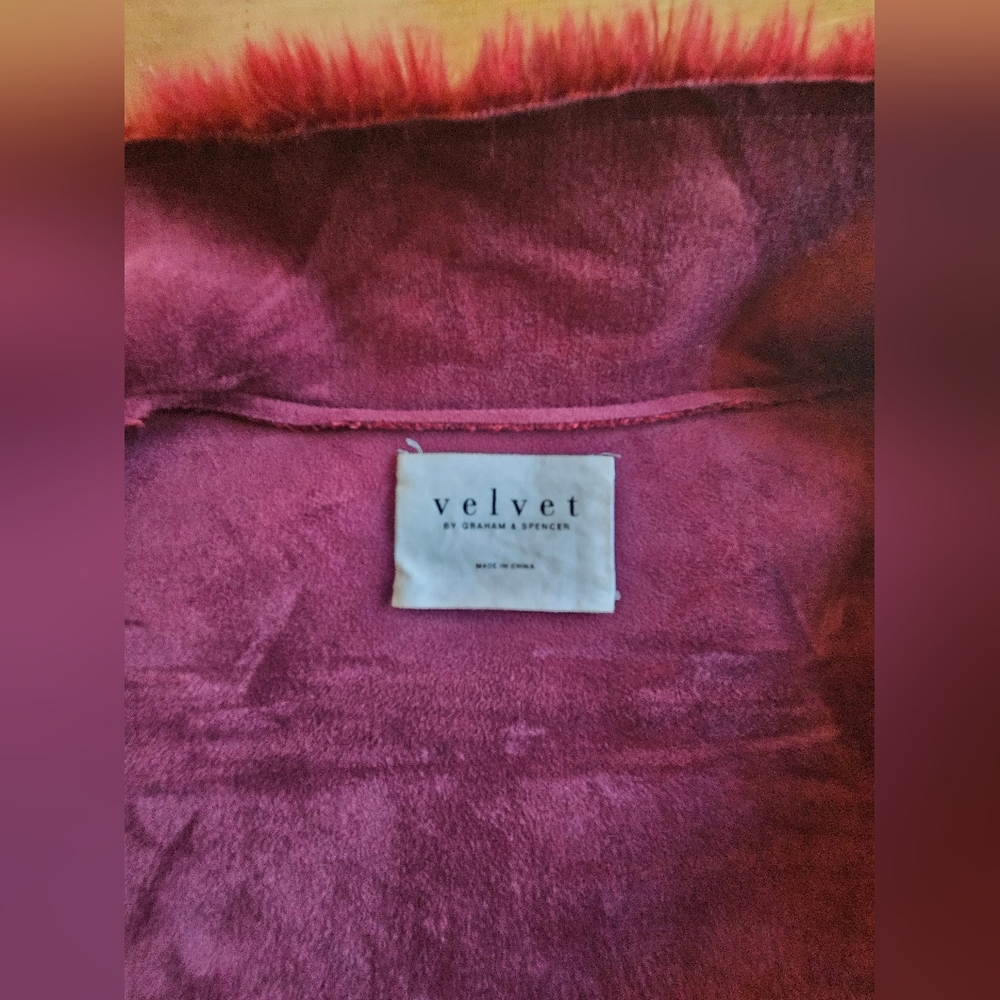 Wine Colored Faux Fur Coat - Picture 3 of 6